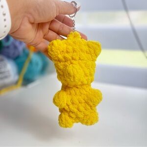 Handmade Crochet Yellow Gummy Bear kawaii Plushie Keychain